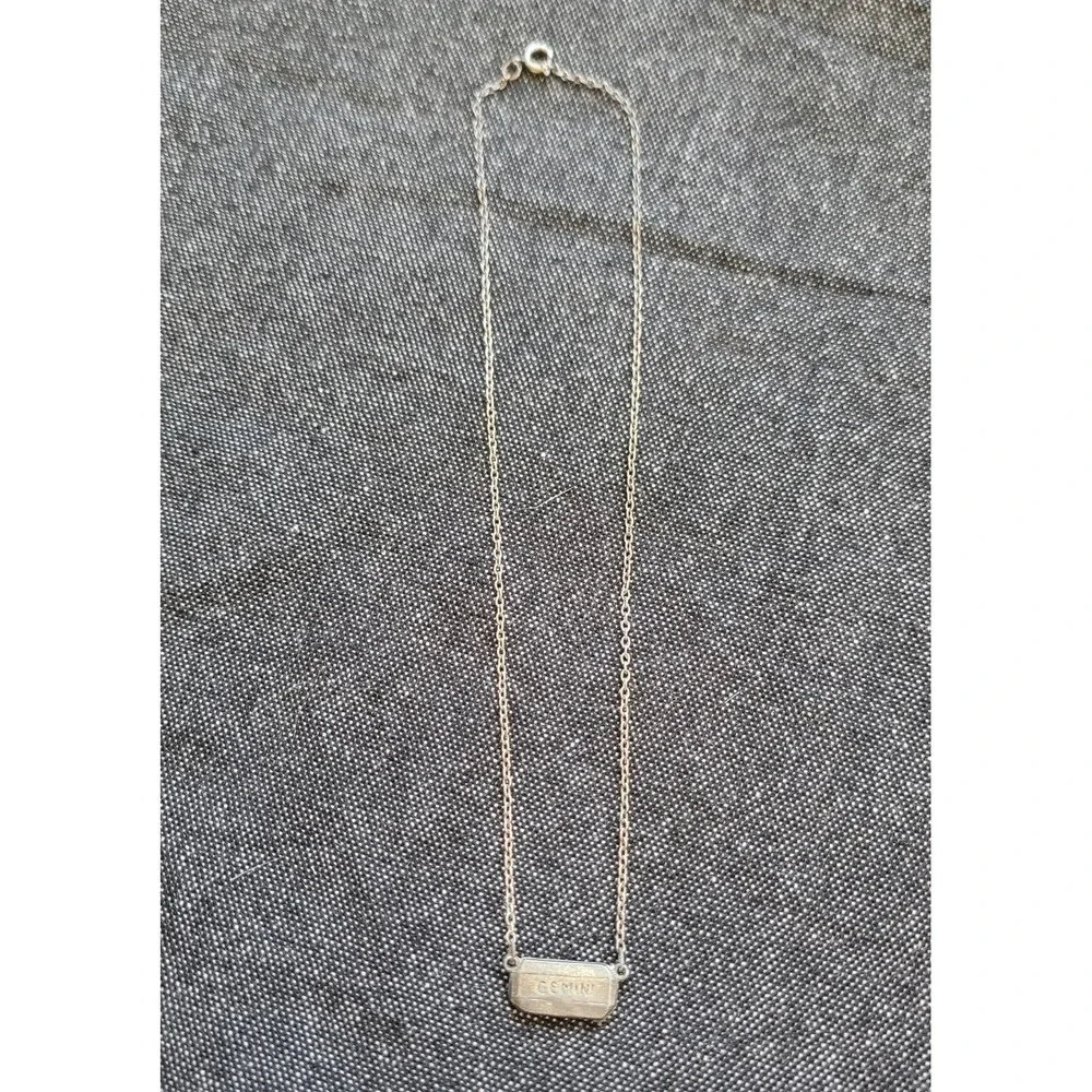 Vintage 70s Gemini‎ Necklace Twins Silver Tone Small Boho Hippie